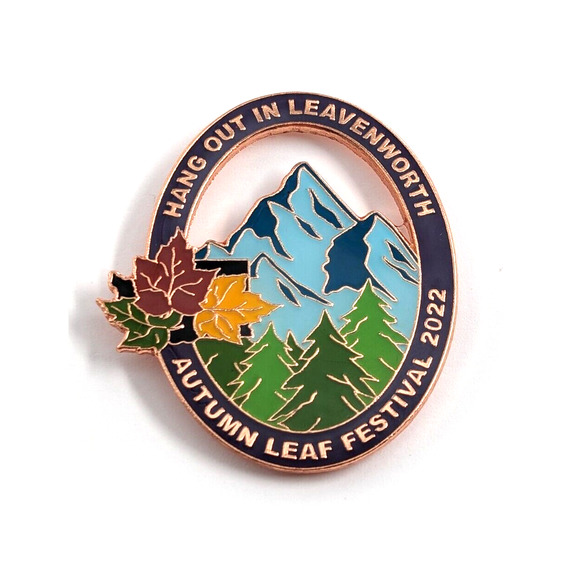 Autumn Leaf Festival 2022 Leavenworth WA Enamel Pin Souvenir Mountain Trees - Picture 5 of 6